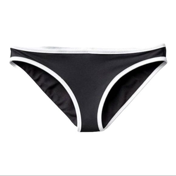 Athleta Other - Athleta Bikini Bottom NWT Black White Trim Ribbed Size XL